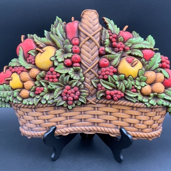 Homco~Home Interior Fruit Basket 7533A Wall Hanging Plastic ~1978~USA - Picture 3 of 6